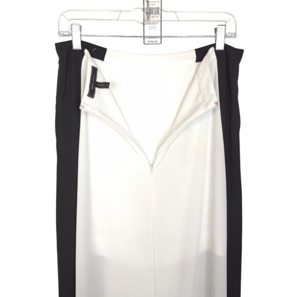 BCBG MAXAZRIA Flowy Chiffon Midi Skirt Sammy Ivory and Black size Small - Picture 11 of 16